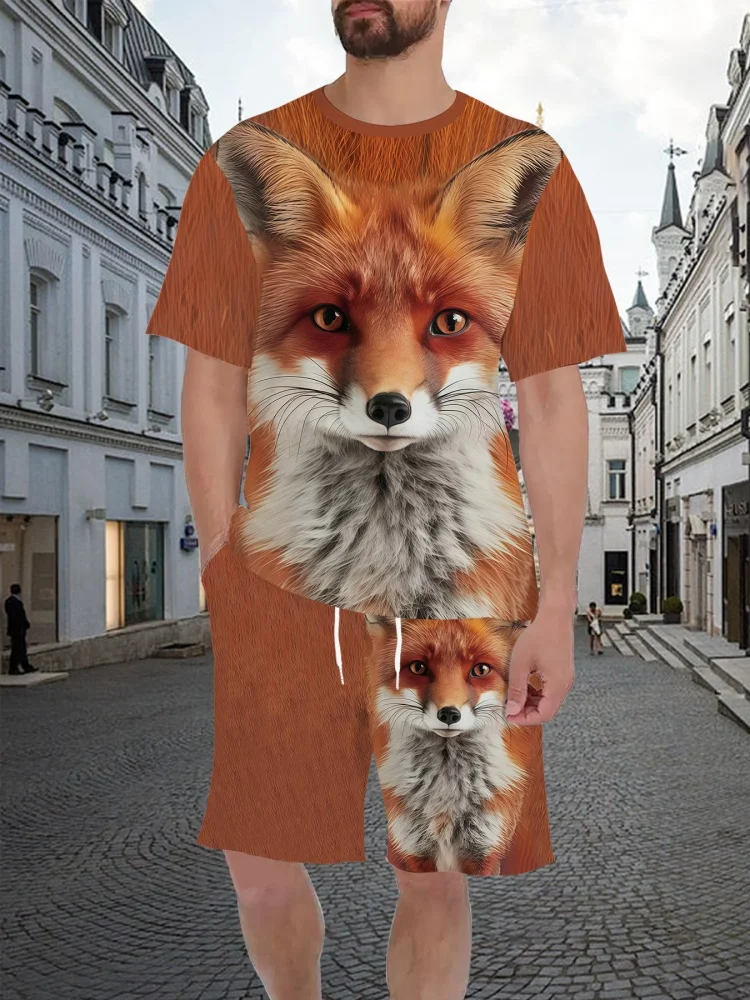 3D Printing Design - Summer New Men's O-neck T-shirt Sets