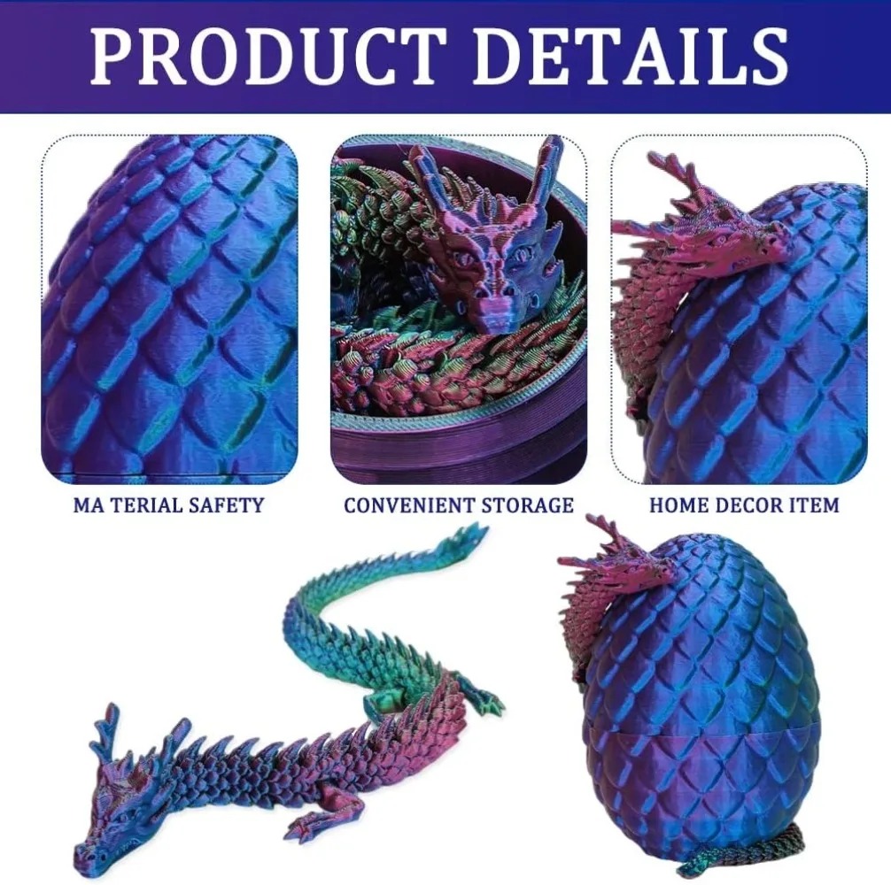 3D Mini Chinese Dragon Surpris - 3D Printing Egg recension och pris