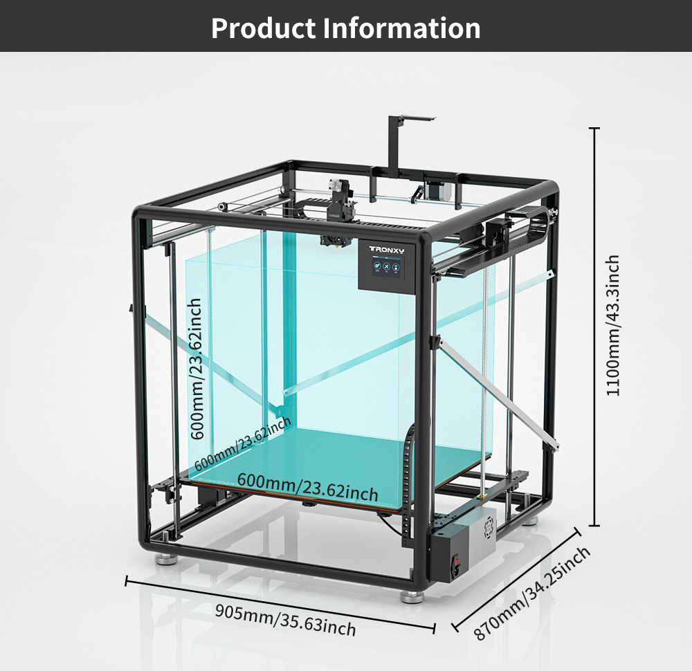 Tronxy VEHO-600 / PRO V3 Large - 3D Printing X Y Z Axis recension och pris