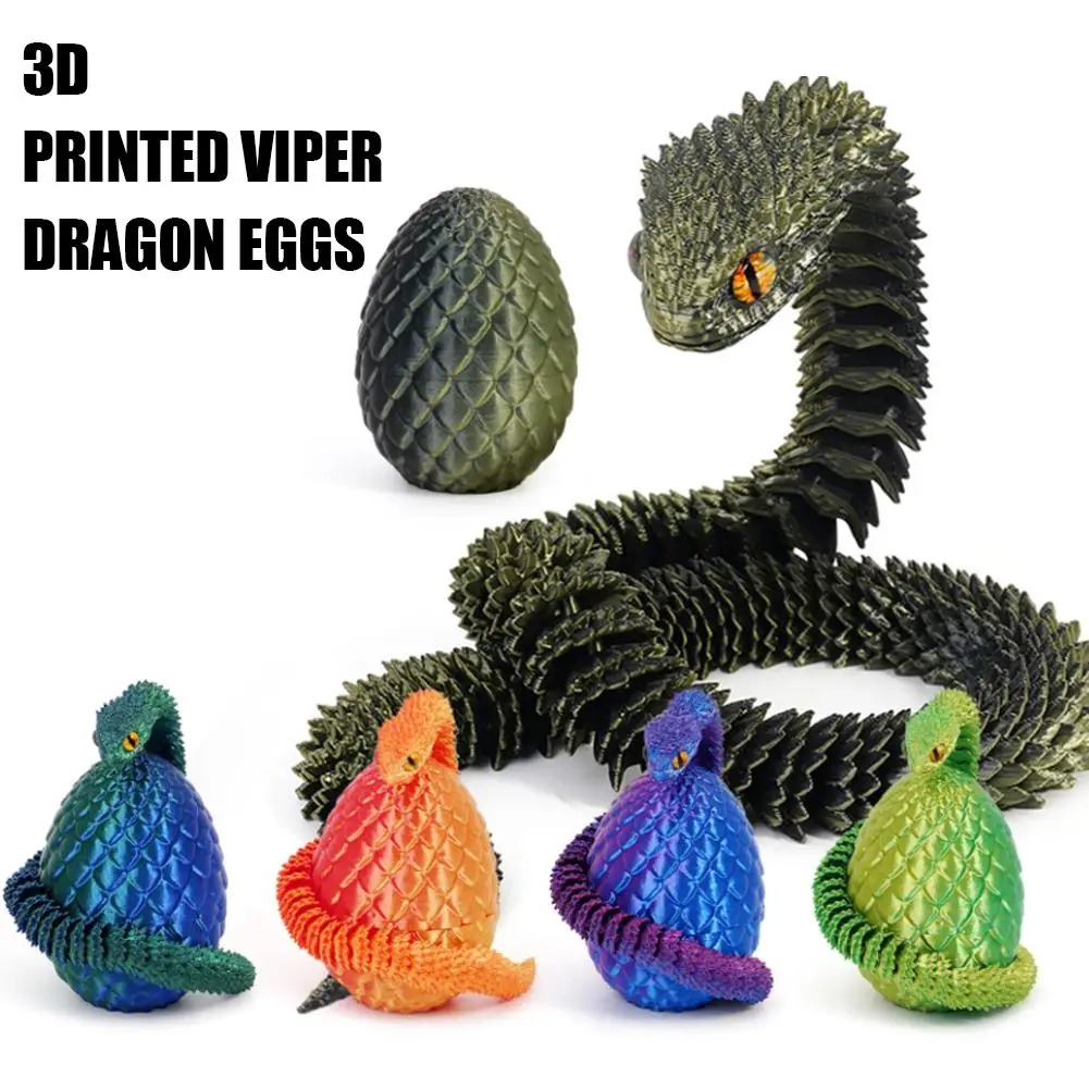3D Printed Cool Snake Dragon E - 3D Printing Egg recension och pris