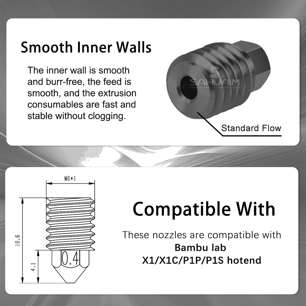 3D Printer Nozzle 0.2mm 0.4mm  - 3D Printing X1 Carbon recension och pris